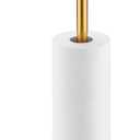 BAGNOLUX Bathroom Toilet Paper Holder Stand with Reserve, SUS304 Stainless Steel Rustproof Pedestal Tissue Roll Holder Heavy Duty (Brushed Brass)