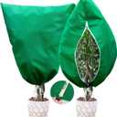 2 Packs Plant Covers for Winter Freeze Protection, 31.5" W X 47.3" H Frost Protection Covers for Outdoor Plants, 2.2 oz/yd Tree Covers with Double Zipper Heads & Drawstring Design for Winter