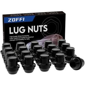 ZOFFI M12x1.5 One-Piece Lug Nuts - Replacement for 2006-2019 Ford Fusion, 2000-2019 Focus, 2001-2019 Escape Factory Wheel - 20pcs Black Closed End M12x1.5 Lug Nuts