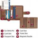 2 Pack RFID Passport Holder and Leather Card Case Set - Travel Essentials for Women & Men (Brown)