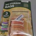 25 Gallon Extra Large Storage Bags 35x 24Resealable Clear Bags with Handle 4 Mil Thick Heavy Duty Big Bag for Clothes Pillow Travel Moving,Bedding,Shoes and Toys Storage, Pack of 3