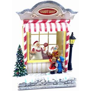Christmas Snow Glitter Santa in Candy Shop with Kids