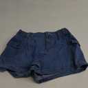 YOCUR Womens Cargo Denim Shorts - Summer Casual Vintage Loose Button Zipper Shorts (Small, A-medium Blue)