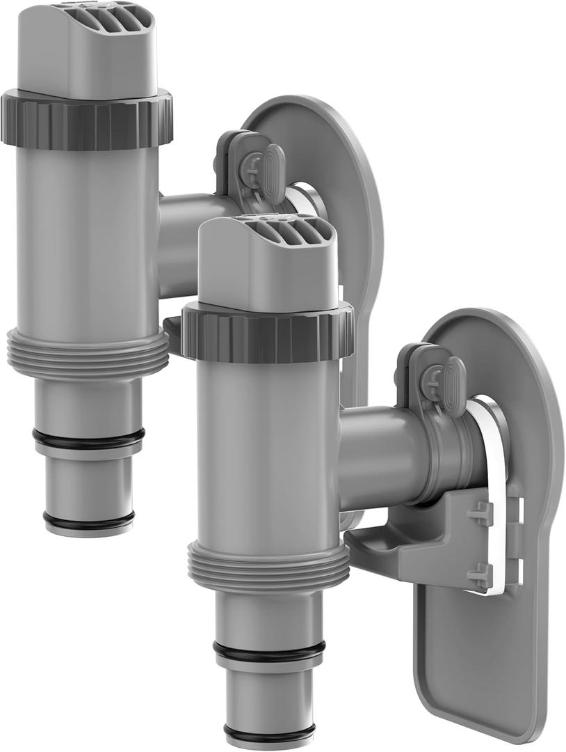 POOLHOUR Plunger Valve with Pipe Holder & Pool Hose Adapter, Above Ground Pool Pump Replacement Parts Compatible with I*tex/Col*m*n Pool, 1 Pack