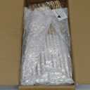 I00000 144Pcs Gold Plastic Silverware, Gold Plastic Utensils Set,Disposable Utensils Heavy Duty,Disposable Silverware Set Includes 48 Forks,48 Knives,48 Spoons for Wedding & Party (White)