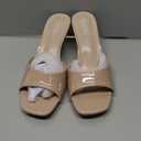 Shoe Land Women's Low Heels Stiletto Heeled Slides, Open Toe One Band Slip-On Heeled Mules – Dressy Heeled Sandals for Prom, Party Wedding and Vacation, Size 7