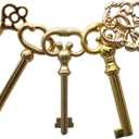 5-Key Skeleton Key Set,Universal Replacement Skeleton Keys Kit for Antique Dresser, Chinese Cabinet, Antique Furniture and Old Style Cabinets or Doors (5 pcs)