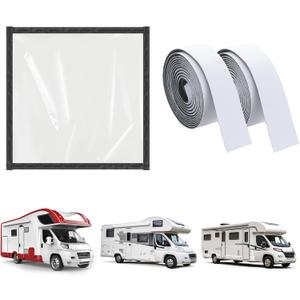 16.25 x 16.25 Inch Transparent Rv Magnetic Window Insulation Kit Rv Magnetic Window Cover for Winter Inside Camper Thermal Curtain Camper Windows Keeps Heat in Cold Out Trailer Accessories