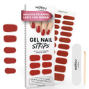 MOYOU LONDON Semi Cured Gel Nail Strips - 20 Pcs. Waterproof Gel Nail Wraps, Cures in Sunlight or UV/LED Lamp, Lasts Up to 2+ Weeks, Stretchable, Easy to Apply & Remove, Vegan & Cruelty-Free