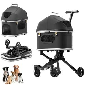Dog Strollers for Small Dogs & Medium Dogs,4 Wheel Magnesium Alloy Pet Stroller,Waterproof Foldable 3 in 1 Multifunctional Cat Stroller with Breathable Mesh, Up to 45 lbs.