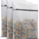 Muchfun 3Pcs Durable Honeycomb Mesh Laundry Bags for Delicates 12 x 16 Inches (3 Medium)