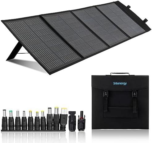 Intenergy 100W 12V Foldable Solar Panel – Monocrystalline Portable Charger for Camping, Laptop & Smartphone with 5V USB & 18V DC Output