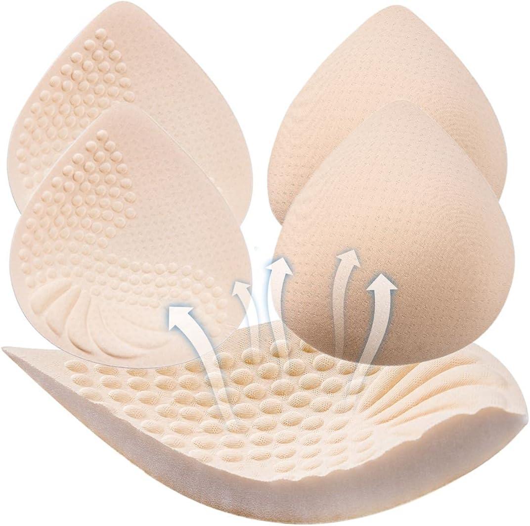 PRETTYWELL Bra Pads Inserts, 2 Pairs Latex Bras Inserts for Sports Bras, Bra Cups Inserts for Bikini Tops
