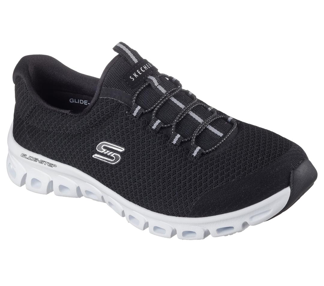 Skechers Women's Sport Active Hands Free Slip-Ins Glide-Step - Resilience, Black/White, 8.5