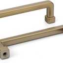 Haliwu 12 Pack 3-3/4 Inch Champagne Bronze Cabinet Handles Square Drawer Pulls Zinc Alloy Hardware for Dresser Kitchen Cupboard (3-3/4 inch(96mm) hole center spacing)