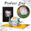 3 x YLOLUL 2 Pieces Rose Skull Halloween Pop Up Card Colorful Handmade 3D Halloween cards 5x7Inch Dia de los Muertos Card with Envelopes for Spooky Surprise, Day of the Dead, Funny Gift