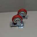 4 Inch Heavy Duty Swivel Caster Wheels with Brake, Set of 2, Industrial Locking Rolling Plate Casters Wheels for Furniture, Cart, Table and Workbench, Easily Load 2200lbs