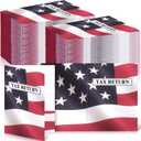 Skyygemm 50 Pcs Income Tax Return Folders 9 x 12 Inch Red White and Blue Tax Envelopes with Two Pocket for Preparer Organizer Office Supplies