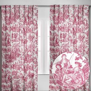 Maison d' Hermine 100% Cotton Curtain - 50"x84" Red (White Background) Decorative Curtain - Aesthetic Curtains for Farmhouse, Kitchen & Bedroom - for Spring & Summer - The Miller Collection