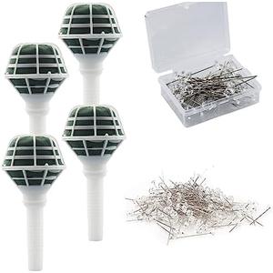 Arlai Box of 3 Bride Wedding Flower Bouquet Holder Foam Floral Handle Bouquet Holder Large for Bride Faux Flowers, Handheld Flowers Decoration with 100 Pieces Flower Bouquet Pins