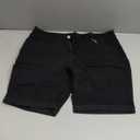 Womens Plus Size Bermuda Shorts Stretchy High Waisted Summer Casual Midi Shorts (Black, 16W)