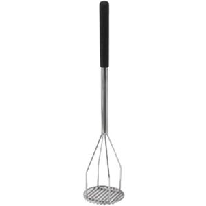 Winco 5-Inch by 24.5-Inch Round Potato Masher, Poly Propylene Handle, Black, Stainless Steel