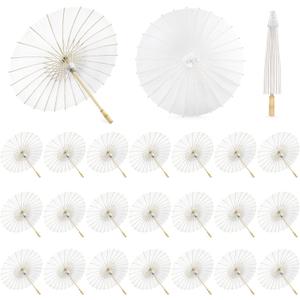 HOOMUU 24 Pack Paper Umbrellas for Weddings - Chinese Japanese Wedding Umbrellas Bulk for Women - 33 Inches DIY Painting Craft Decorative Umbrellas for Wedding Bridal Party Decor