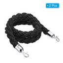 PATIKIL Stanchion Rope, 2 Pack 1.5m/5Ft Barrier Rope Twisted Post Ropes with Snap Hooks for Posts Stands Queue Divider Crowd Control of Hotel, Black Silver