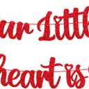 Our Little Sweetheart Is One Banner Valentines Day 1st Birthday Banner Happy Valentines Day Theme for One Year Old Kids Boy Girl First Birthday Party Supplies