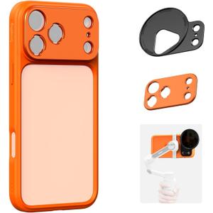 SMALLRIG FilMov Bumper Phone Case for iPhone 17 Pro Max, Hollow Back Design with Lens Backplate, 67mm Filter Adapter Compatible with Phone Gimbal Stabilizers, for DJI for Insta360, Orange- 5795