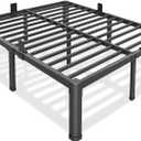 Bilily 18 inch Queen Bed Frame Metal Platform with Round Corner Legs,3500 LBS Heavy Duty Steel Slats Support,Headboard Compatible,No Box Spring Needed,Easy Assembly,Mattress Retainer,Underbed Storage
