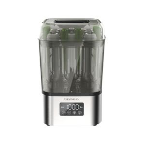Baby Brezza 10 Minute SuperQuick Bottle Sterilizer + Dryer - Large 8 Bottle Capacity - Steam Sanitization Universal Fit for All Bottles: Plastic + Glass + Pacifiers + Breast Pump Parts, Stainless