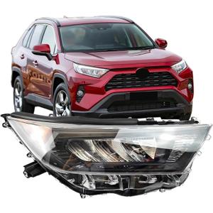 Headlights Replacement for 2019-2022 Toyota RAV4 LE XLE, Headlight Clear Lens Right Passenger Side Front Head Light Headlamp Replacement for 2019 2020 2021 2022 Toyota RAV4 LE XLE