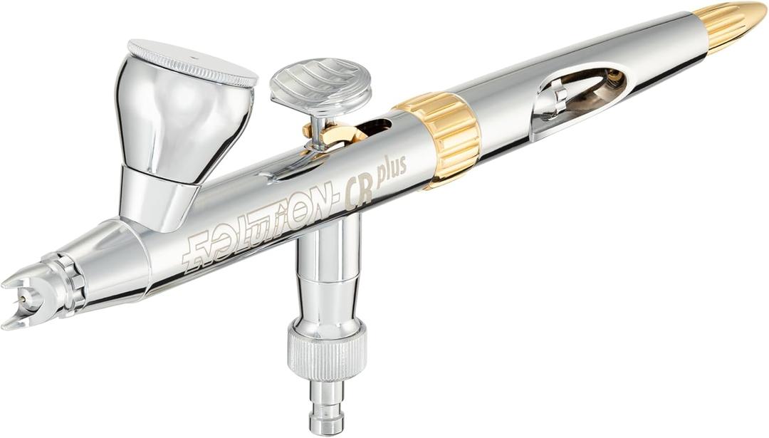 Harder & Steenbeck Airbrush  Evolution 2024 CRplus - German-Engineered Dual Action Painting Set with Gravity Feed - 0.28mm Self-Centering Nozzle - 2ml Paint Cup - 121231