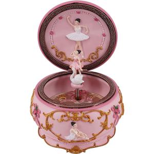 Classical Ballerina Music Box Collectible Mechanical Musical Box with Colorful Lights and Sankyo 18-Note Wind Up Signs of The Girl Heart Gift for Birthday Christmas(Swan Lake)