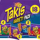Takis 18 pc / 1 oz Variety Pack, Assorted Flavored Mixed Rolled Tortilla Chips (5) Fuego, (5) Blue Heat, (4) Nitro, (4) Crunchy Fajitas (EXP 10/09/26)