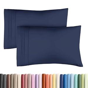 Queen Pillow Cases Set of 2 - Ultra Soft Hotel Quality Pillowcase Covers - Comfy, Cozy & Wrinkle Free - Shrinkage, Stain and Fade Resistant - Machine Washable Pillow Protectors - 2 Piece Set - Navy Blue
