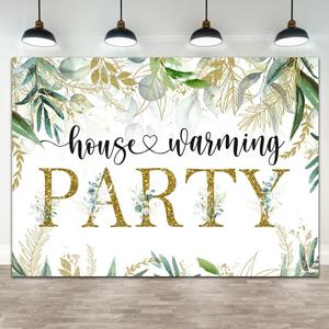 Lofaris 7x5ft House Warming Party Backdrop Home Sweet Home Background Greenery Eucalyptus Leaves Photography for New House Party Decorations Banner Party Decor Supplies Studio Photo Booth