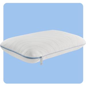 Sealy Dreamlife Queen Size Memory Foam Cooling Pillow with Surface Guard Technology, Removable Machine-Washable Cover, White, Standard
