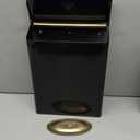 Architectural Mailboxes Designer Locking, Vertical Wall-Mounted Mailbox for Outside, Modern Metal Galvanized Steel Medium Mail Box with Lock and Key Drop Box, Black with Optional Mail Emblem (Black & Brushed Brass)