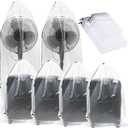 6 Pack Extra Large Clear Drawstring Plastic Bags, 2 Sizes Big Giant Storage Bags 47x71 Inches and 35x47 Inches, Dust Covers Drawstring Plastic Bags for Luggage, Suitcase, Furniture, Reusable