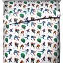Jay Franco Kids Sheet Set with Fitted, Flat Sheets & Pillow Cover - Ultra-Soft Bedding with Pillowcase for Room Decor, White - Avengers, 4 Piece Queen