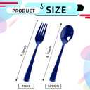 200 Count Navy Blue Plastic Silverware, Heavy Duty Disposable Cutlery Set, 100 Forks and 100 Spoons, Plastic Utensils Set for Party, Birthday, Wedding