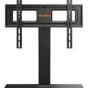 Perlegear Universal Swivel TV Stand Base for 3270 inch TVs, Height Adjustable Table Top TV Stand Mount with Tilt, Tempered Glass Base, Holds up to 88 lbs