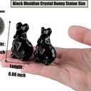 DUQGUHO Black Obsidian Bunny Decor Crystals Rabbit Statue Pocket Polished Natural Gemstone Crystals Figurines for Easter Decoration Office Room Desk Decor 1.5 Gifts for Women 1PC