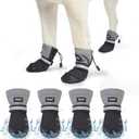 PUPTECK Waterproof Dog Shoes for Medium Large Size Dogs, Rain Booties Hiking Boots & Paw Protectors for Winter Snow, Non Slip Outdoor Shoes for Summer Hot Pavement (Black&Grey), L