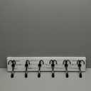 Coat Rack Wall Mount, Wooden Heavy Duty Coat Rack for Wall,6 Triple Coat Hanger Hooks for Hanging Coats,Jacket,Hat,Clothes (Grey White, 6 Hooks)