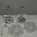 Touch Control Crystal Table Lamp with USB C+A Charging Ports, 3-Way Dimmable Bedside Touch Lamp Decorative Nightstand Lamp with Elegant Lampshade for Living Room Bedroom, B11 LED Bulb Included (Silver)