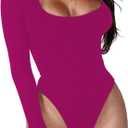 BelleLovin Women's Square Neck Long Sleeve T-shirt Basic Bodysuit Jumpsuits