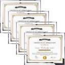 Hoikwo 8.5x11 Picture Frames, 2 Packs Silver Glass Certificate Frames for Document Diploma Award, Only for Tabletop Display Vertically or Horizontally